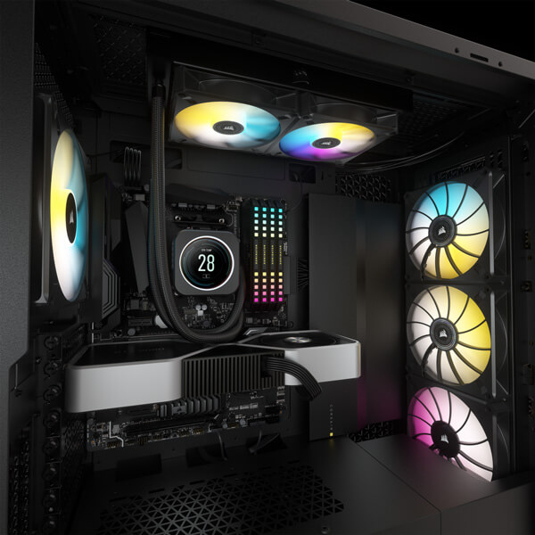 Corsair iCUE H100i Elite LCD Display CPU Liquid Cooler (Black)